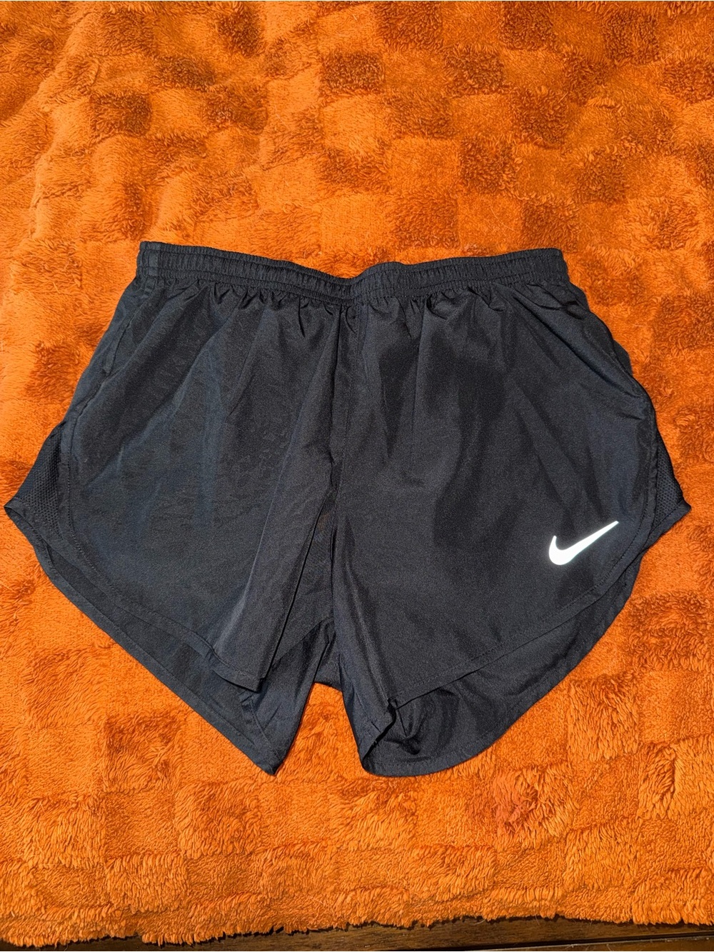 Nike Women's Black Athletic Running Shorts with White Swoosh